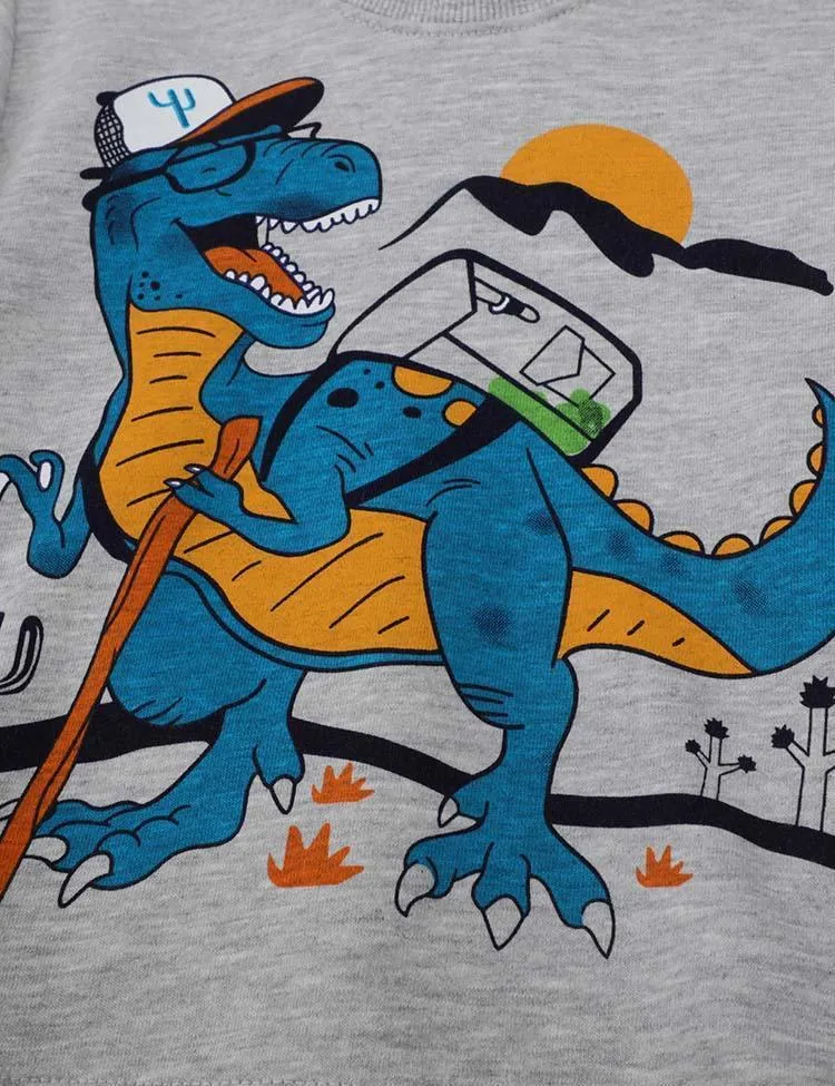 Dinosaur Floral Print Long Sleeve Sweatshirt - Image 2