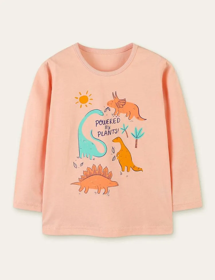 Dinosaur Friends Printed Long Sleeve T-shirt