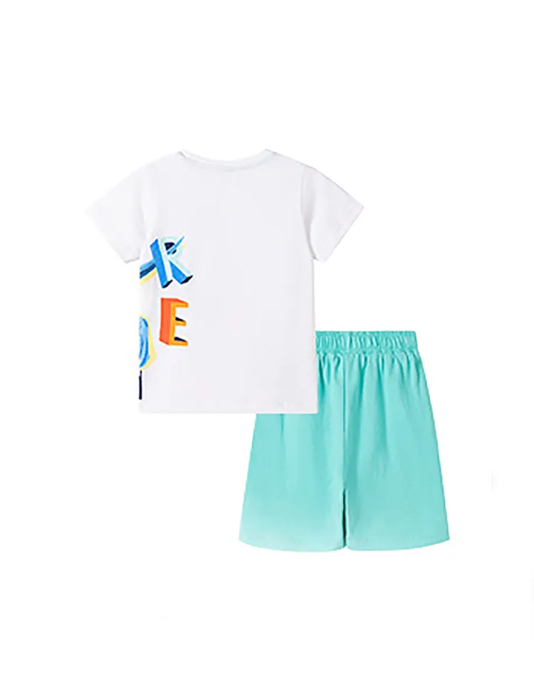 Dinosaur Printed Cotton T-shirt Set - Image 2