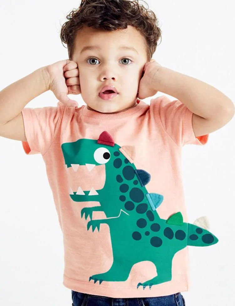 Dinosaur Appliqué T-shirt - Image 2