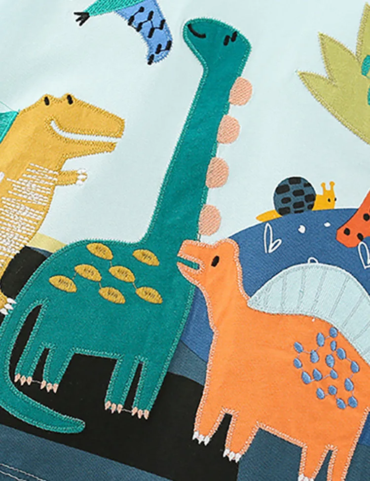 Dinosaur World Applique T-shirt - Image 3