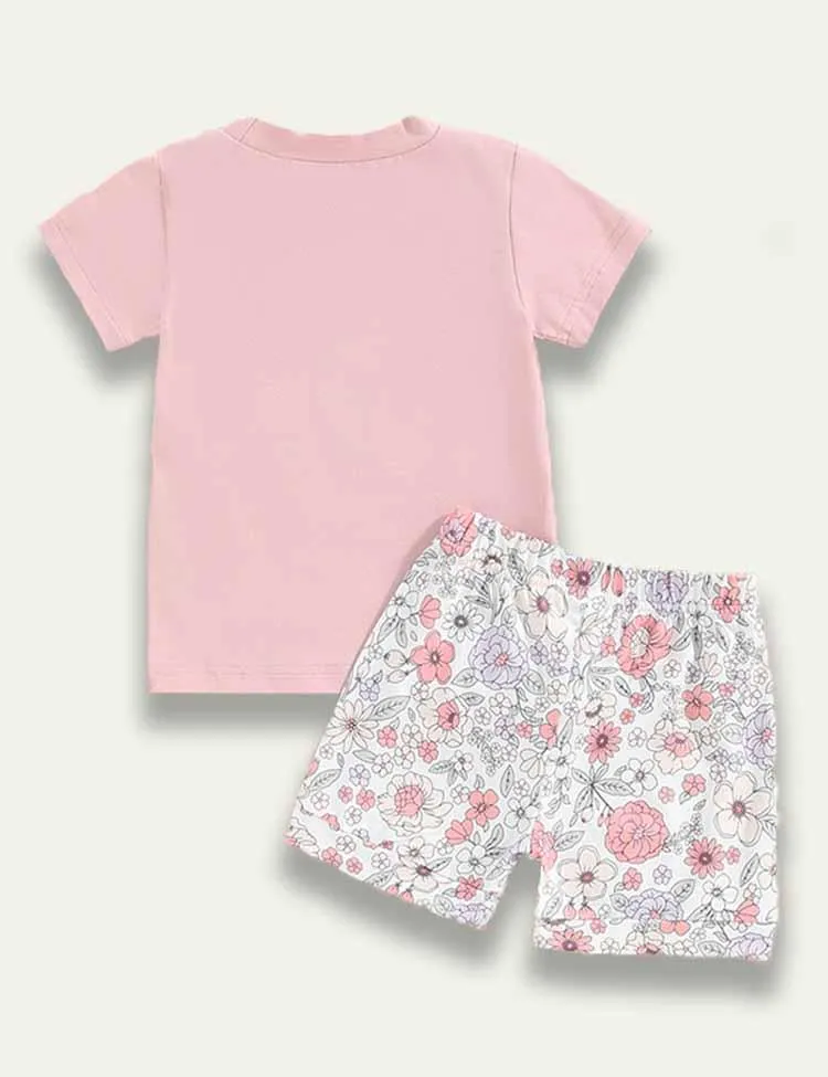 Easter Bunny Printed T-Shirt+Floral Shorts - Image 3