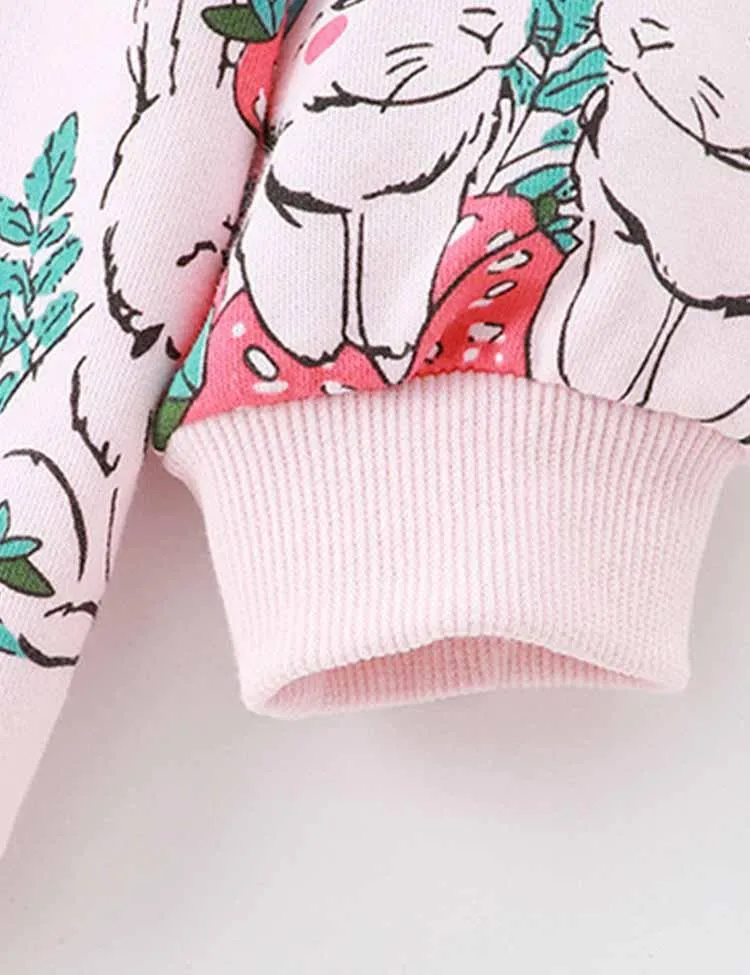 Easter Cartoon Bunny Strawberry Sweatshirt - Image 4