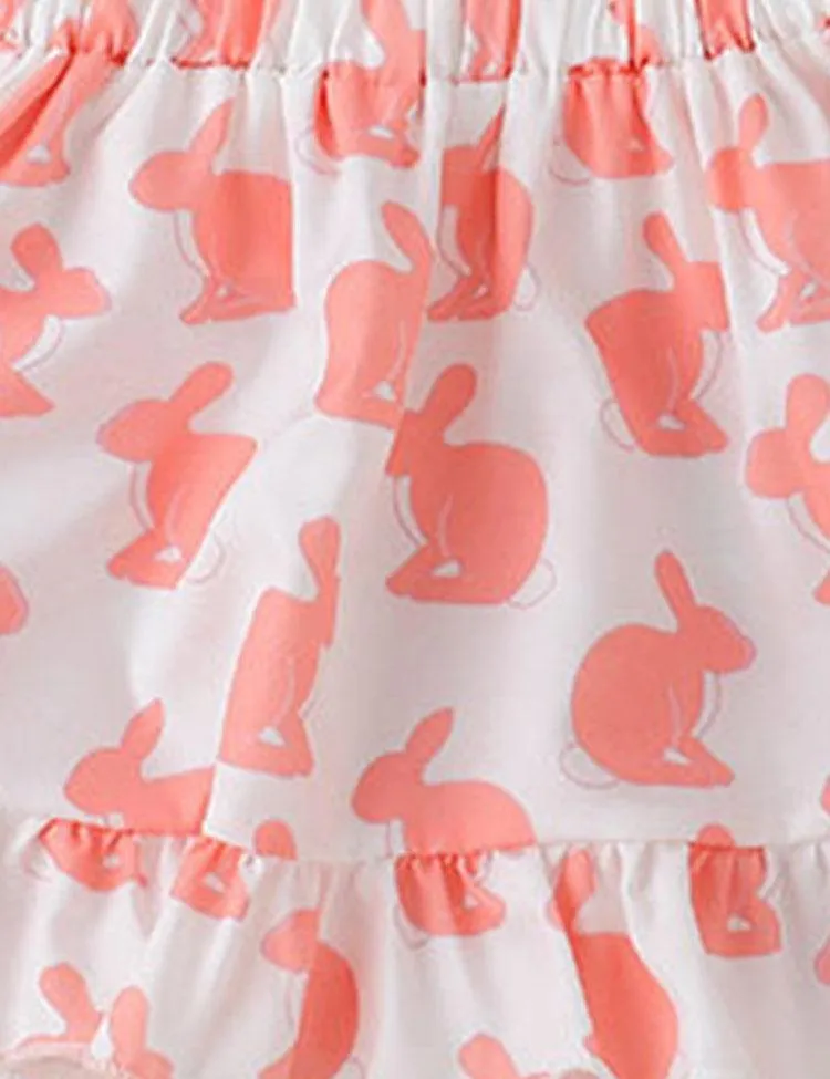Easter Cartoon Bunny Stripe T-Shirt+Strap Dress - Image 3