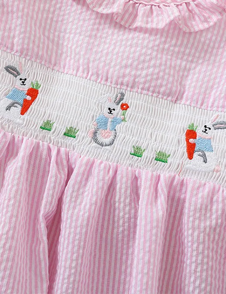 Easter Cute Embroidered Bunny Dress - Image 2