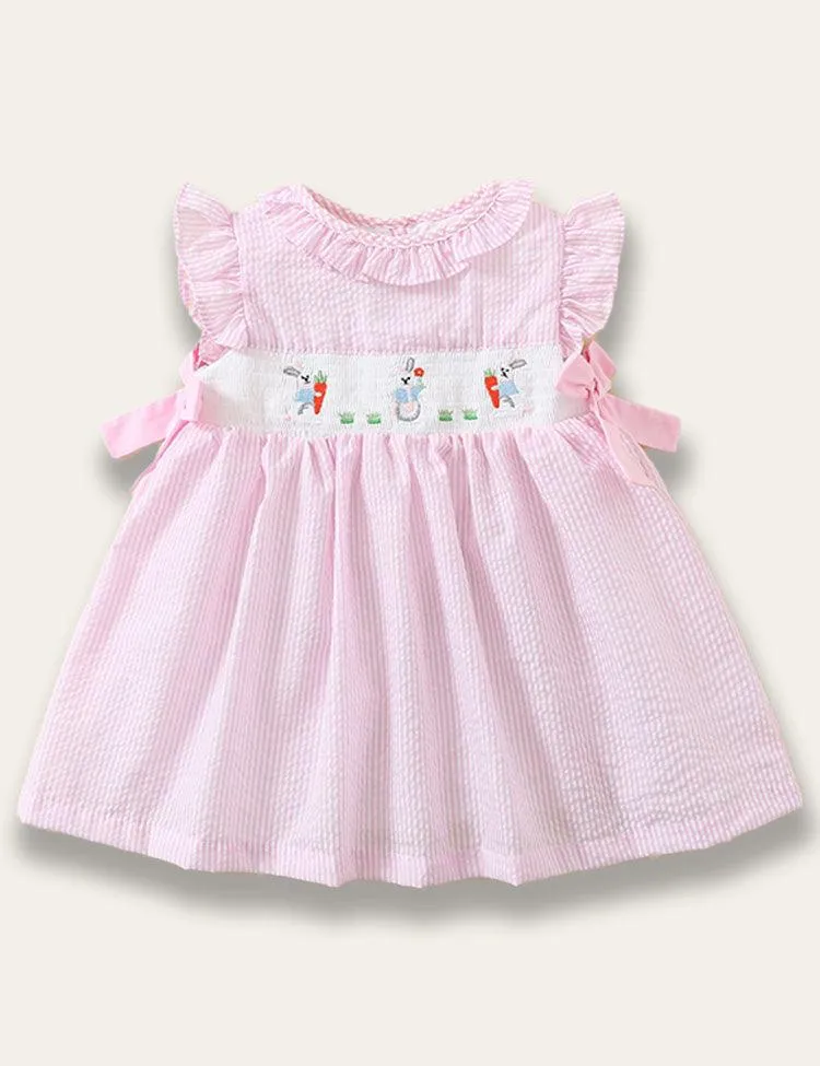 Easter Cute Embroidered Bunny Dress - Image 4