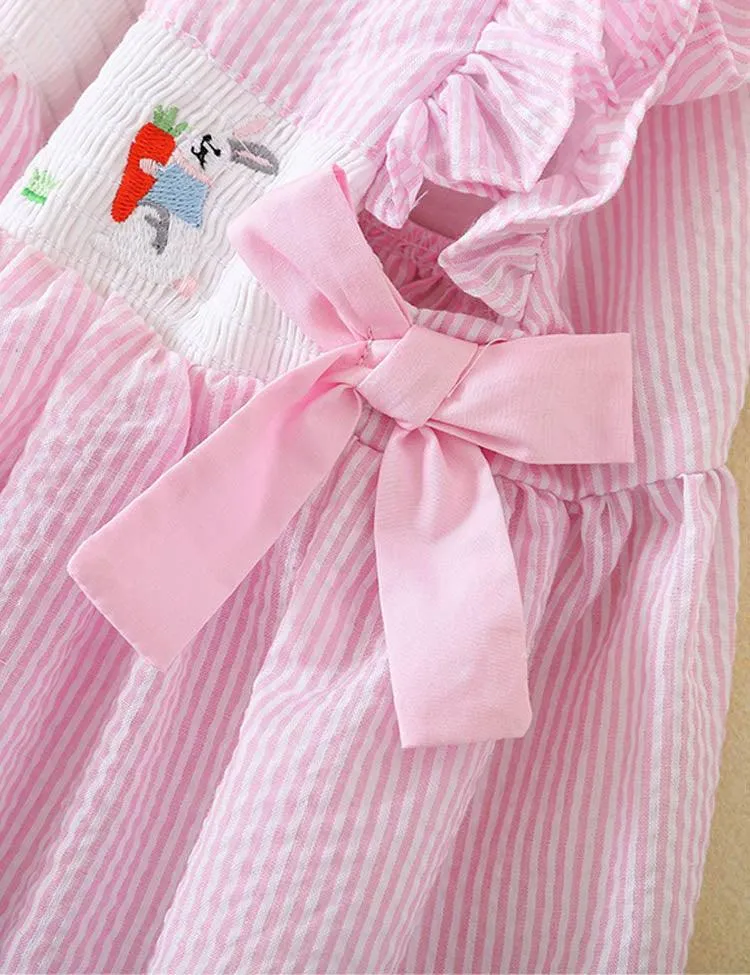 Easter Cute Embroidered Bunny Dress - Image 5