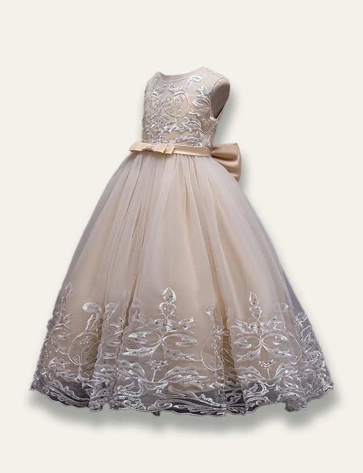 Elegant Princess Floral Tulle Party Dress - Image 3