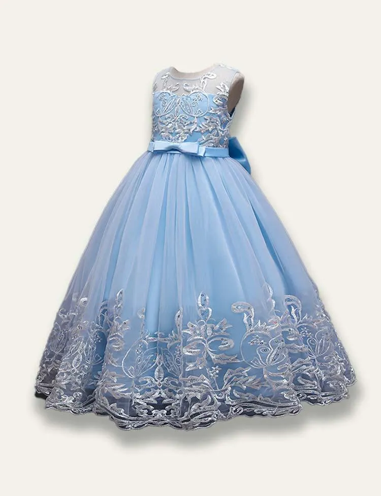 Elegant Princess Floral Tulle Party Dress - Image 4