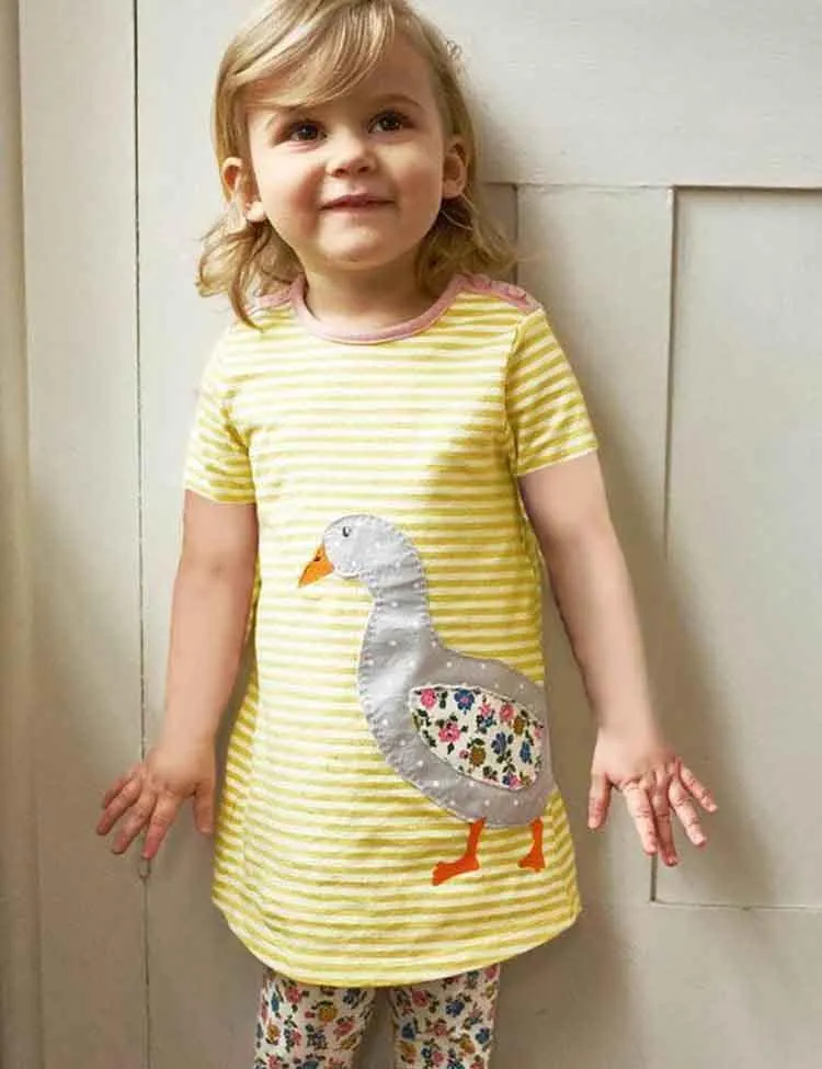 Embroidered Fun Animals Long Sleeve Dress - Image 2