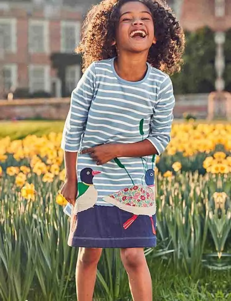 Embroidered Fun Animals Long Sleeve Dress - Image 4