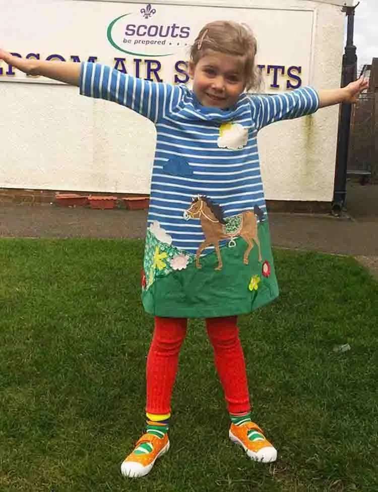 Embroidered Fun Animals Long Sleeve Dress - Image 6