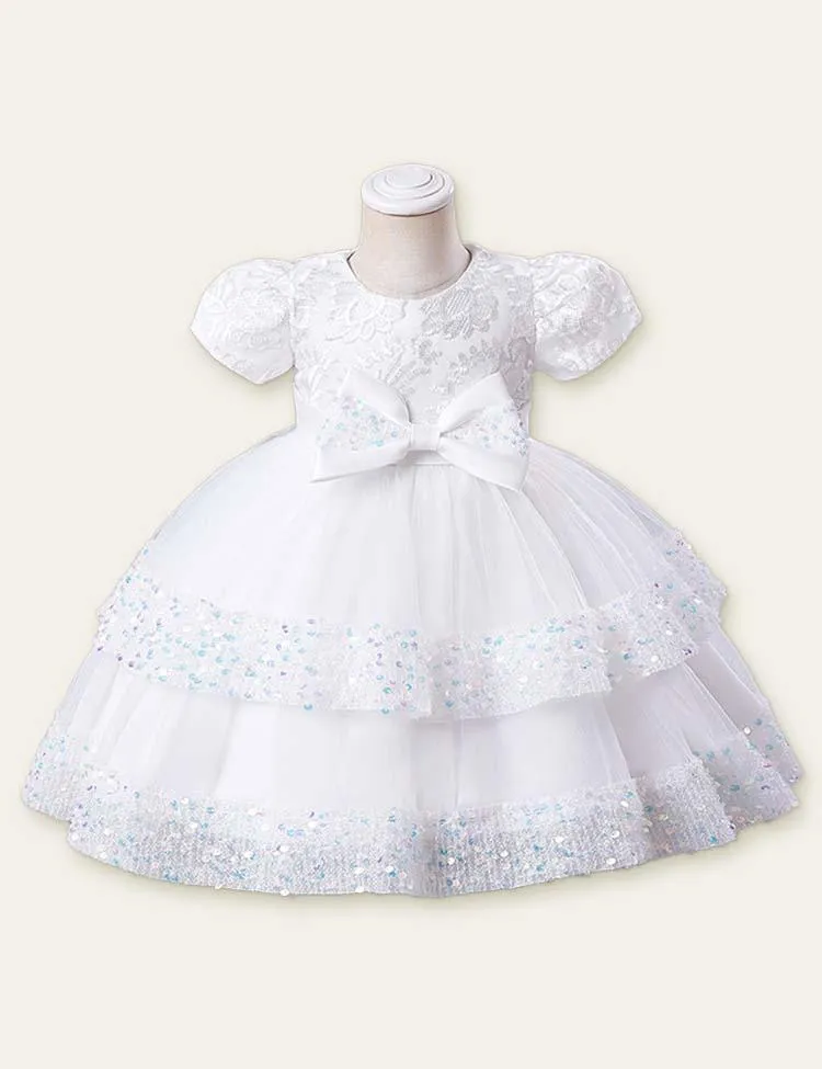 Embroidered Mesh Party Dress - Image 4