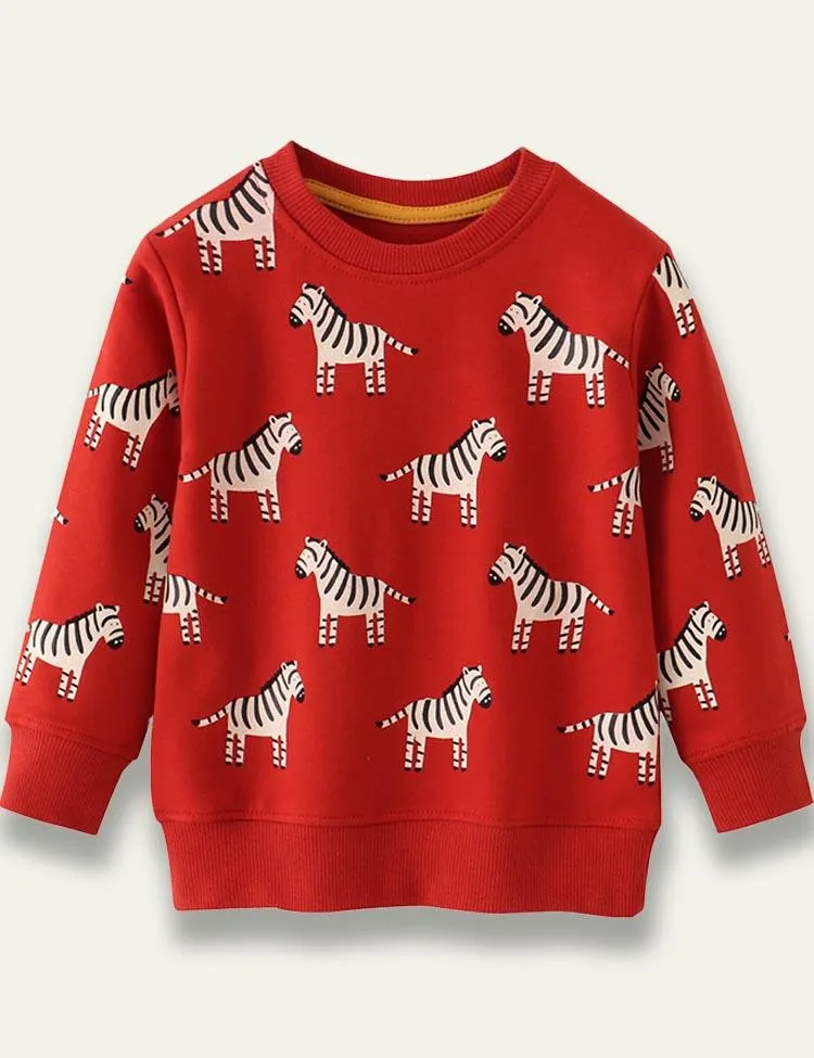Zebra Cotton Sweatshirt