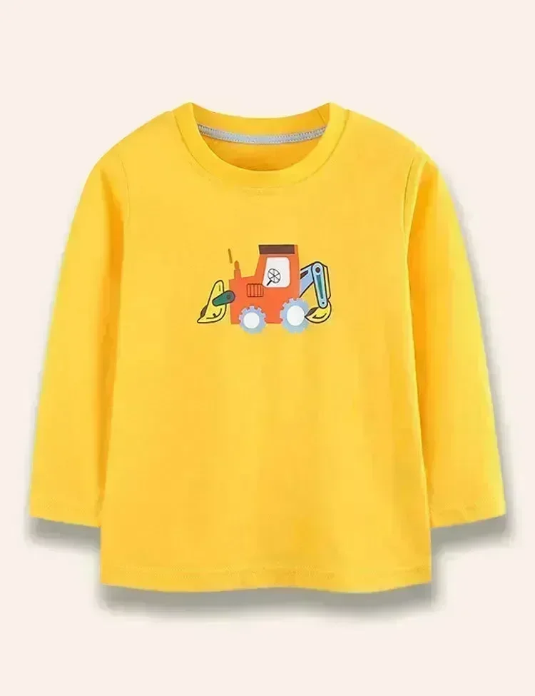 Excavator Printed Long Sleeve T-Shirt