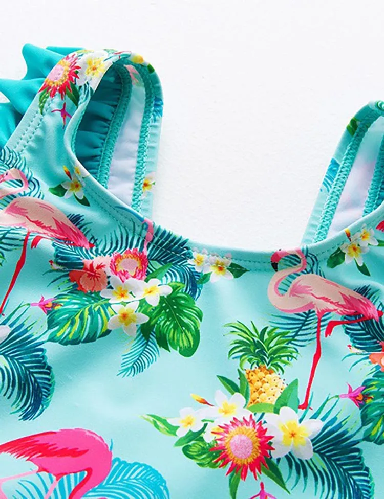 Flamingo Ruffled One-piece Swimsuit - Image 3