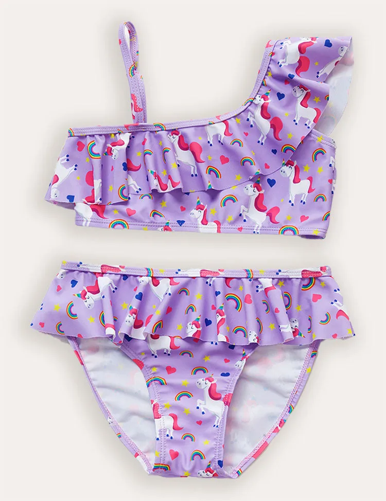 Flamingo Ruffled Split Swimsuit - Image 3