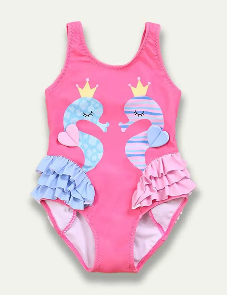 Flamingo Ruffled Swim Suit
