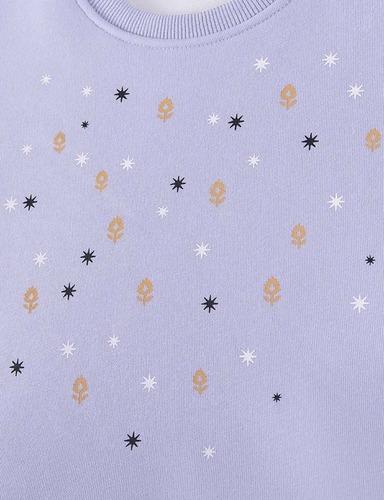 Fleece Star Print Long Sleeve Tulle Dress - Image 3