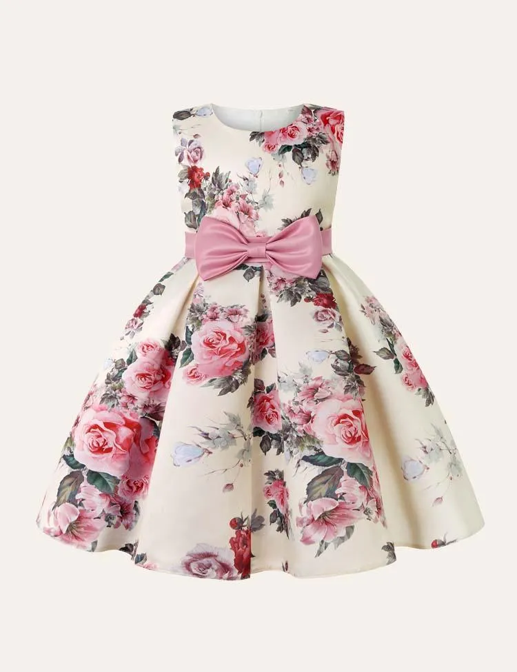 Floral Bow Party Dress - Image 3