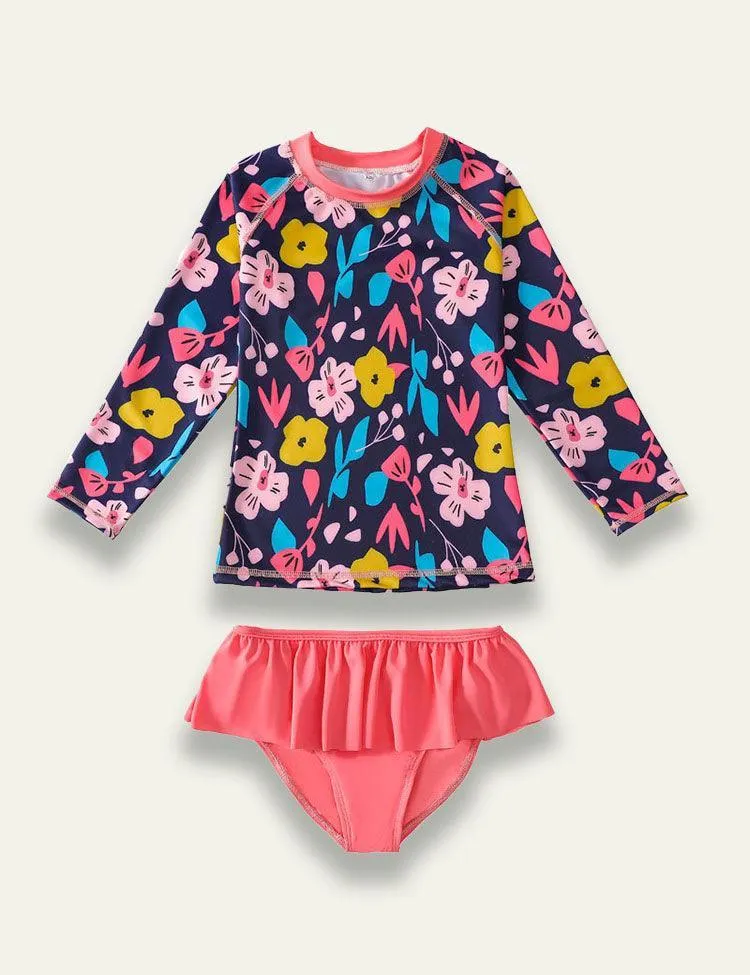 Floral Long-sleeved Swimsuit - Image 2