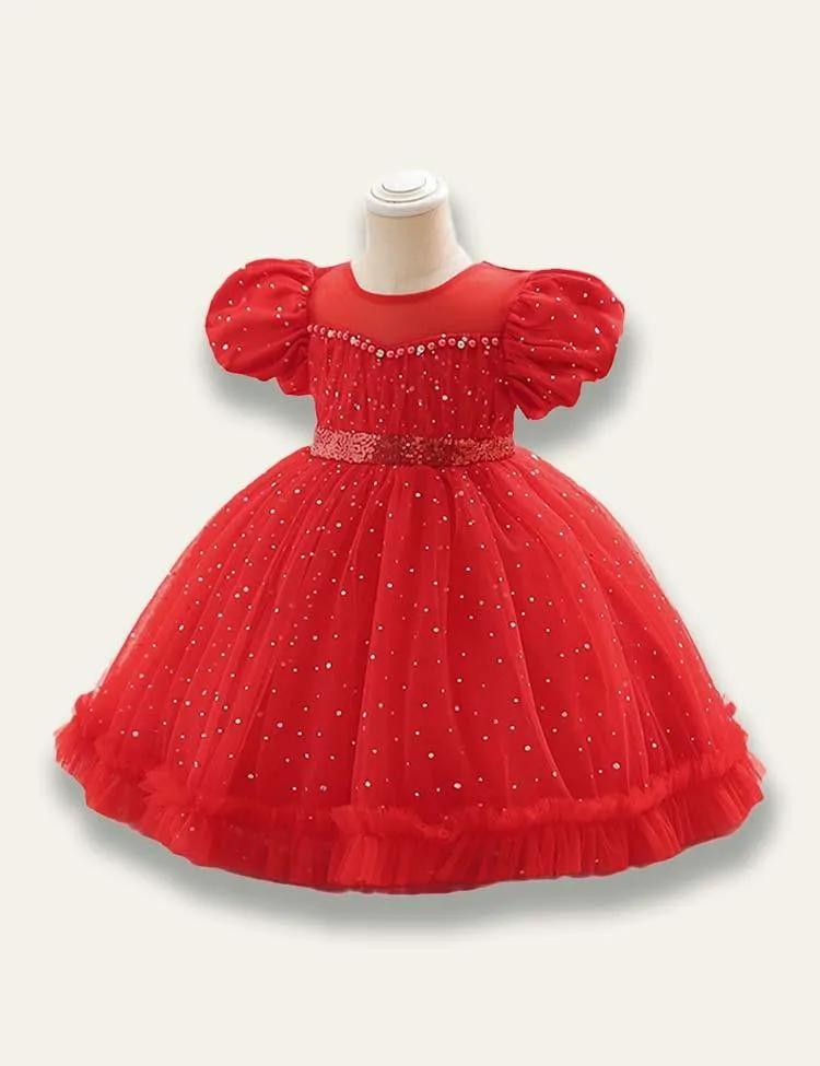 Floral Princess Tulle Party Dress - Image 4