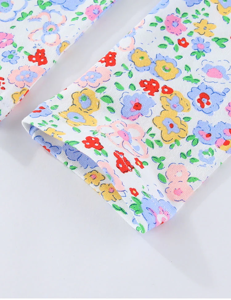 Floral Printed Cotton Leggings - Image 2