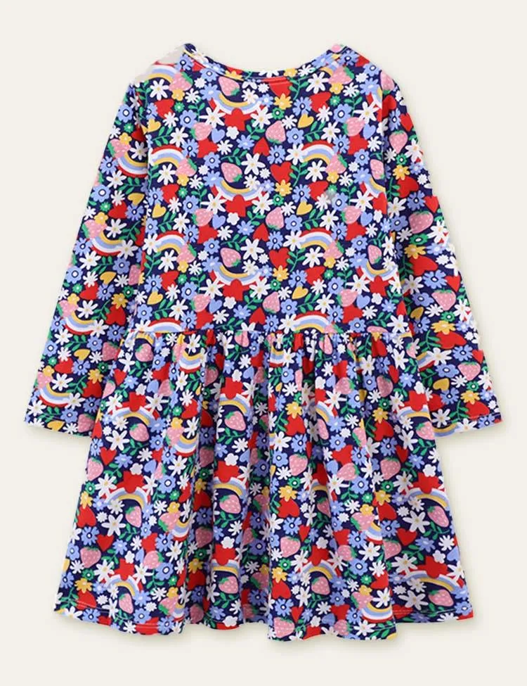 Floral Printed Long Sleeve Dress - Image 2