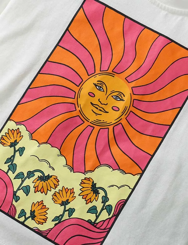 Floral Sun Printed T-Shirt Set - Image 2