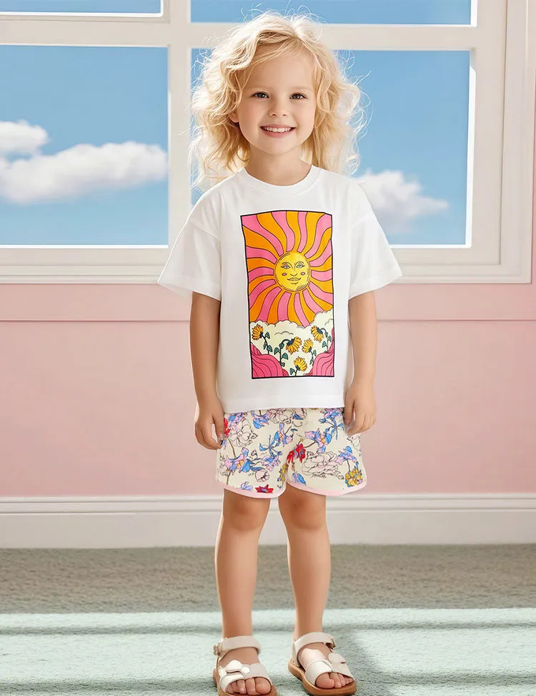 Floral Sun Printed T-Shirt Set - Image 5