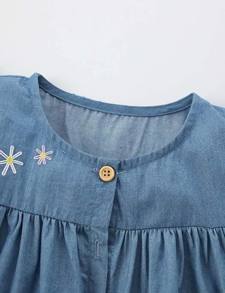 Flower Bee Embroidered Dress - Image 3