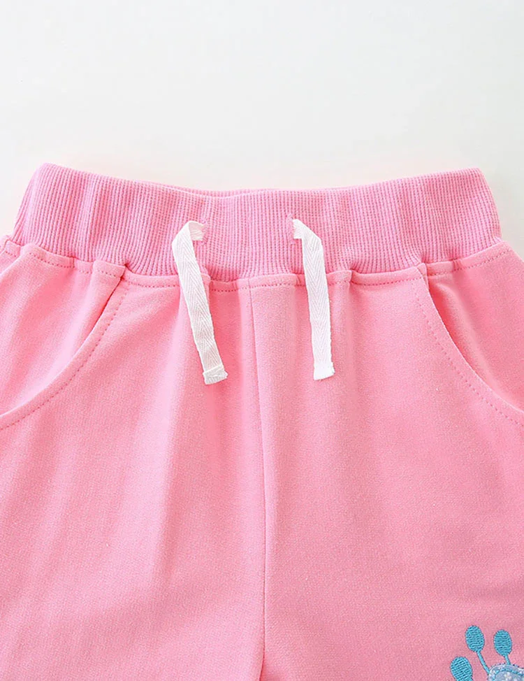 Flower Embroidered Cotton Shorts - Image 3