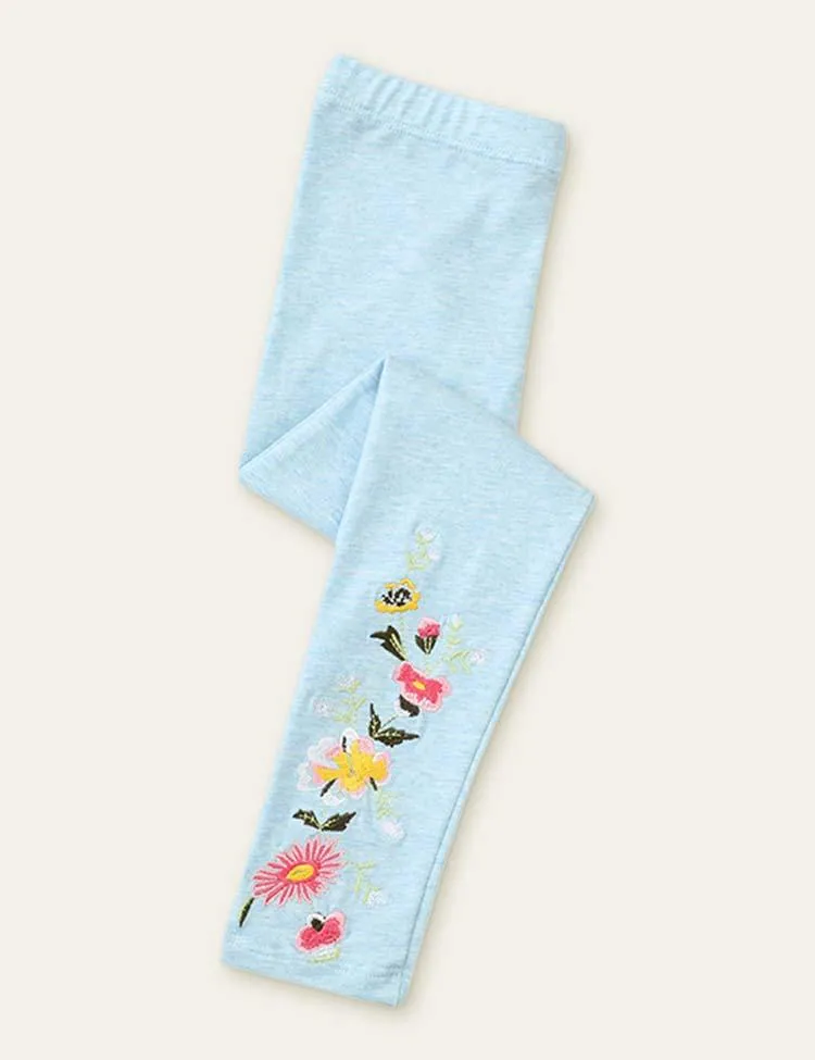 Flower Embroidery Leggings - Image 2