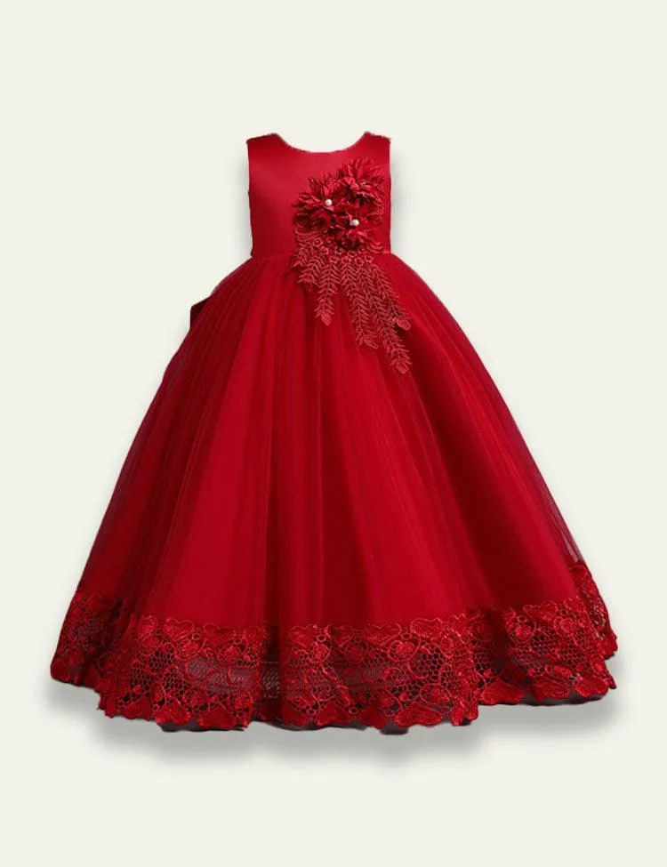 Flower Flat Tail Long Tail Party Dress - Image 2