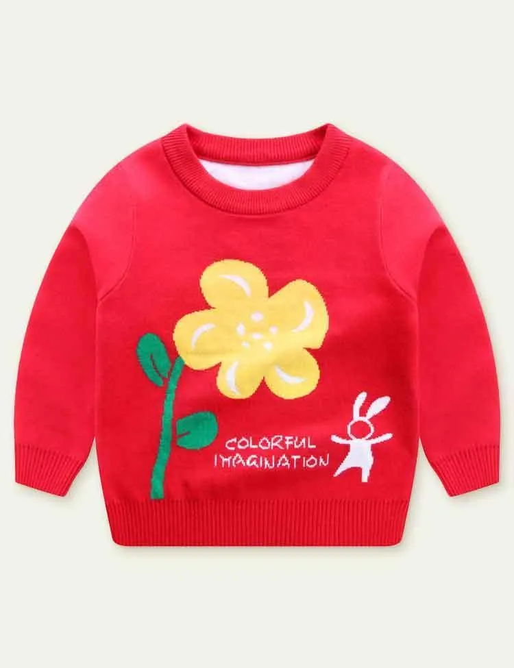 Flower Jacquard Sweater - Image 2