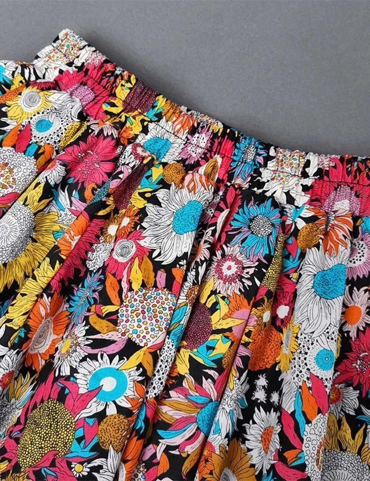 Flower Pleated Skirt - Image 2