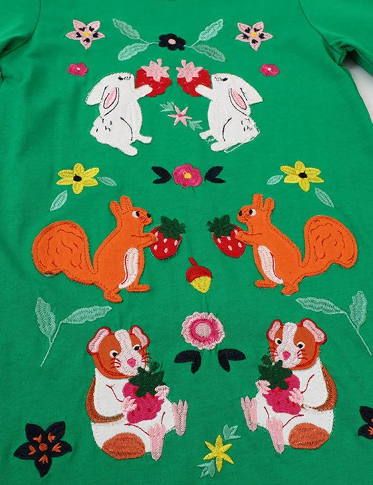 Forest Animal Appliqué Dress - Image 2