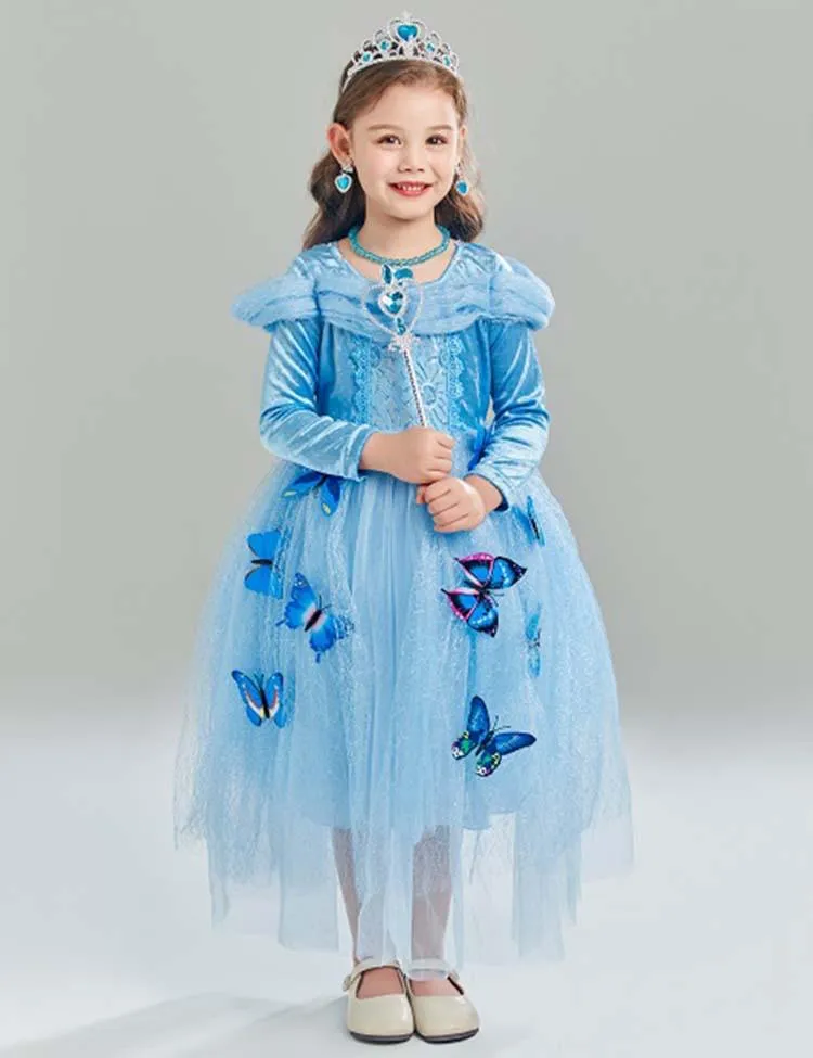 Frozen Elsa Princess Butterfly Mesh Dress - Image 2