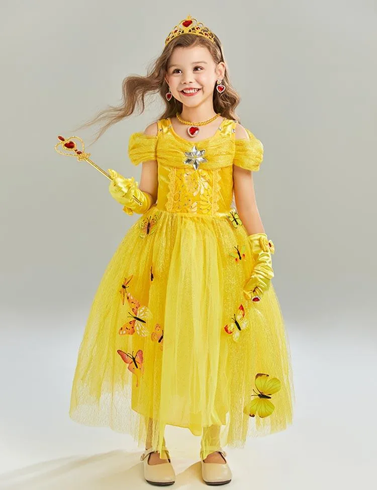 Frozen Elsa Princess Butterfly Mesh Dress - Image 3