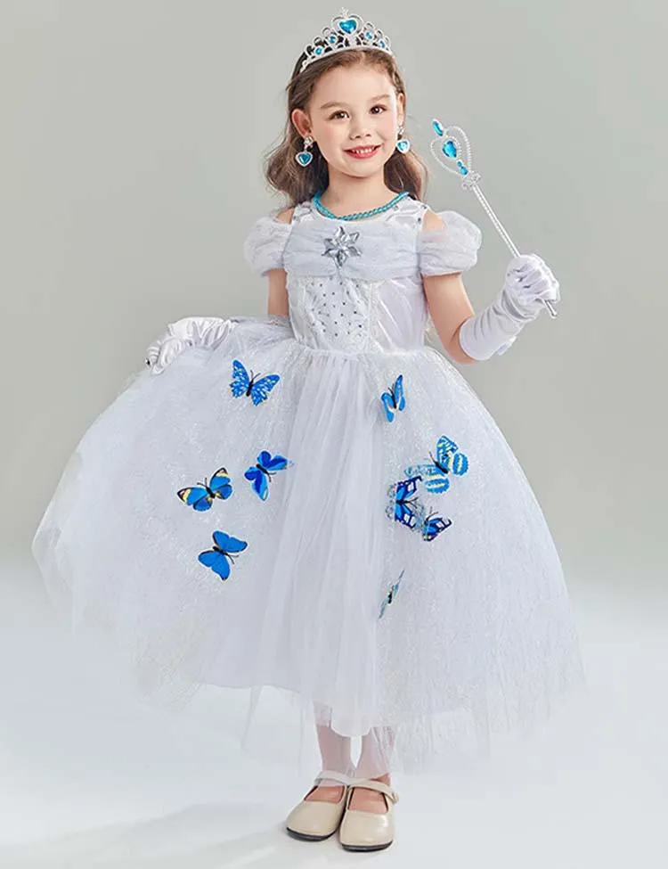 Frozen Elsa Princess Butterfly Mesh Dress - Image 4