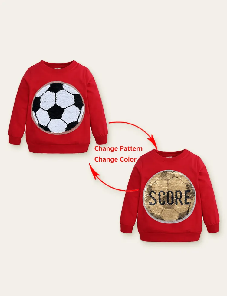Funny Sequined Football Variable Pattern Sweatshirt - Image 2
