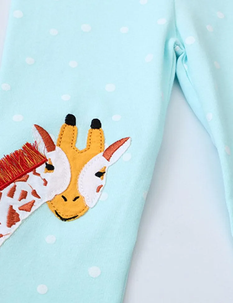 Giraffe Appliqué Dotted Leggings - Image 2