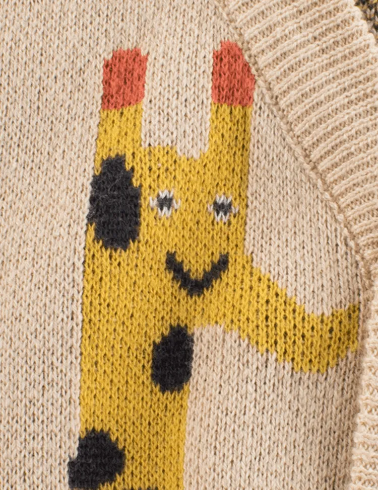 Giraffe Printed Sweater Cardigan - Image 3