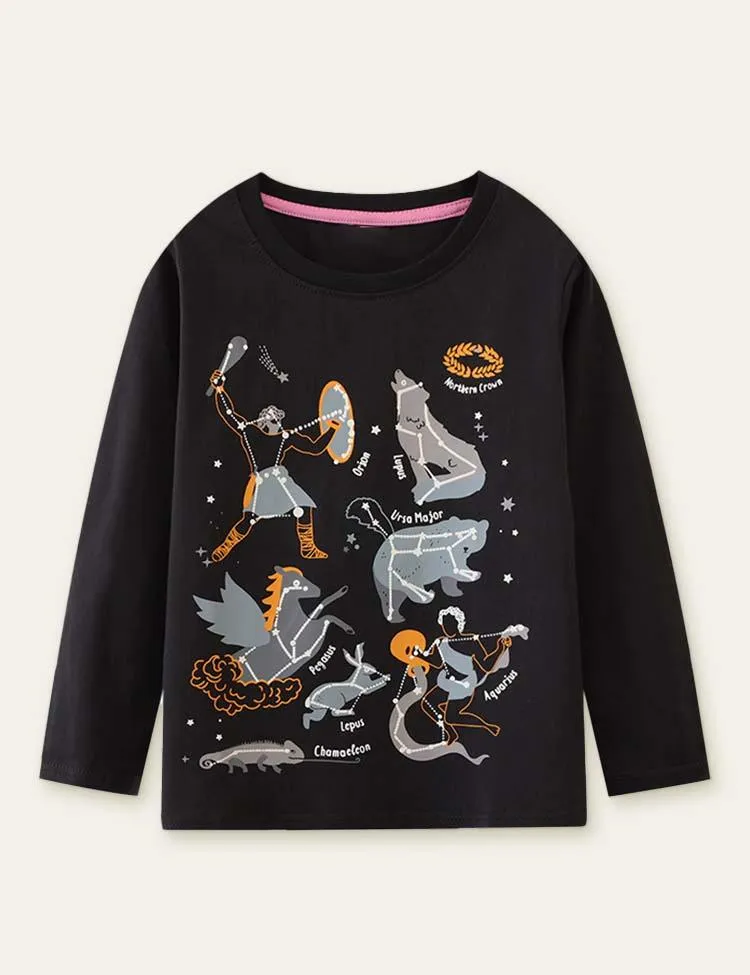 Glowing Animal Printed Long Sleeve T-shirt - Image 2