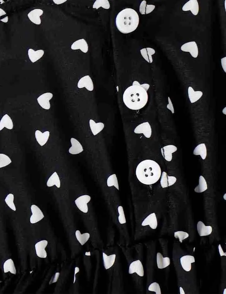 Heart Printed Lace Strap Dress - Image 3