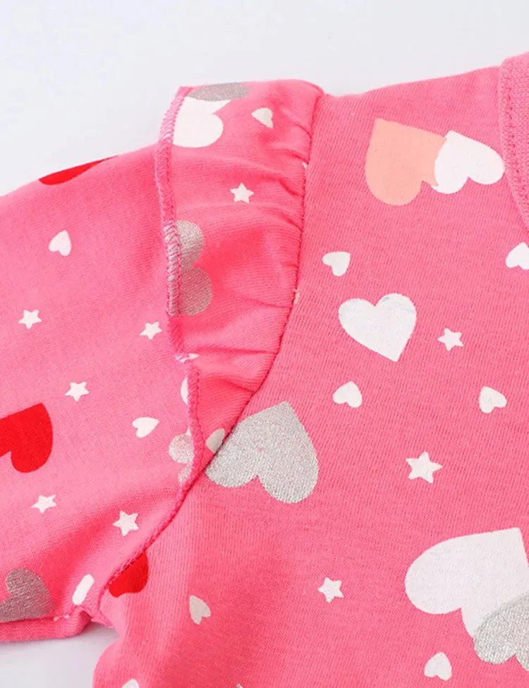 Heart Printed Ruffled Dress - Image 3