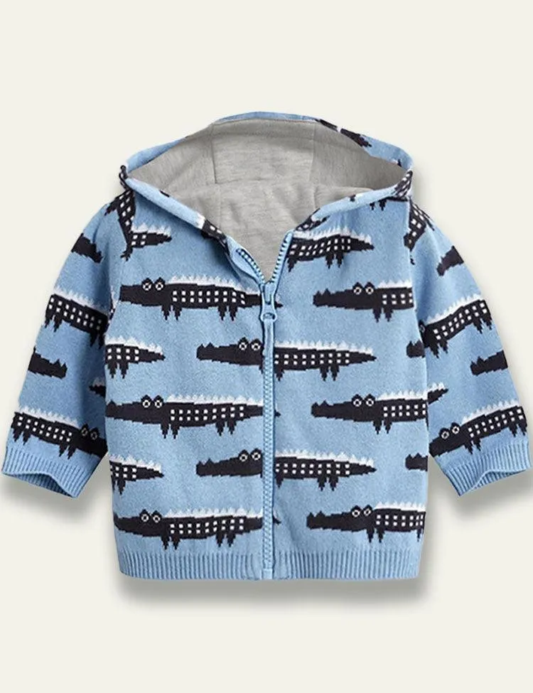 Blue Crocodile Hooded Jacket