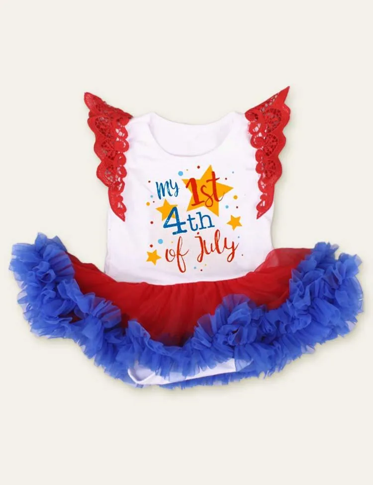 Independence Day Baby Printed Mesh Romper - Image 3