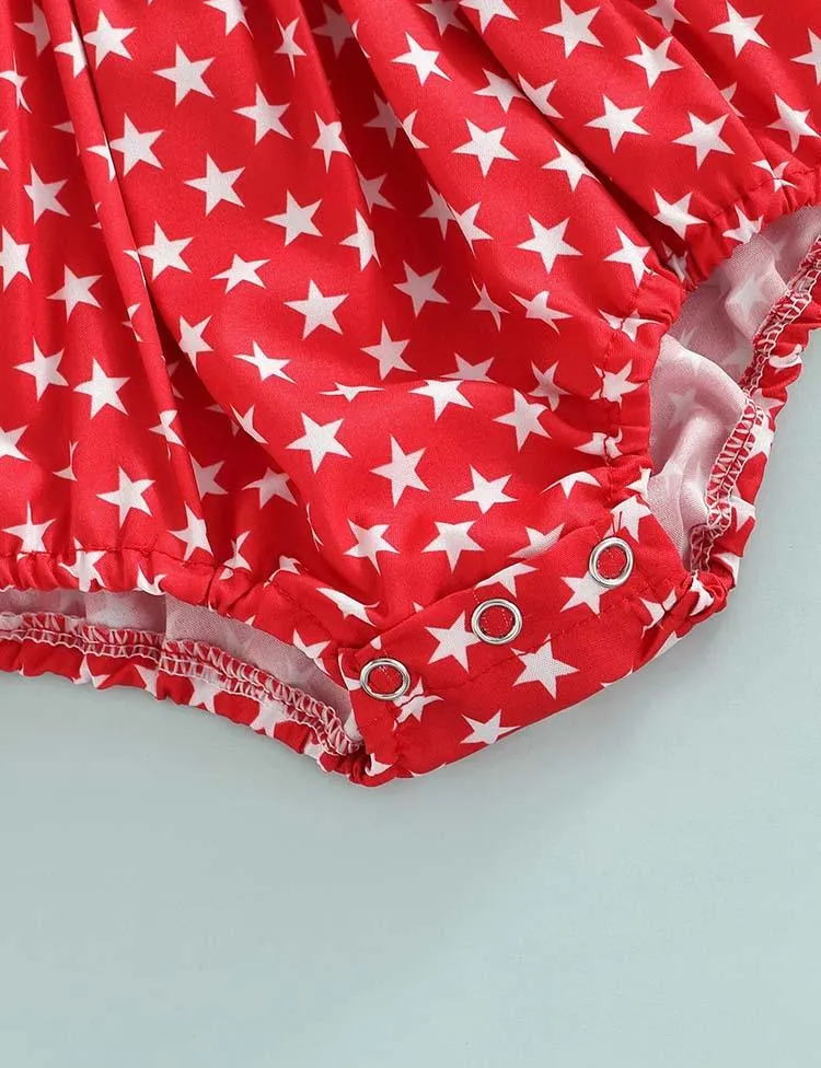 Independence Day Bow Printed Romper - Image 8