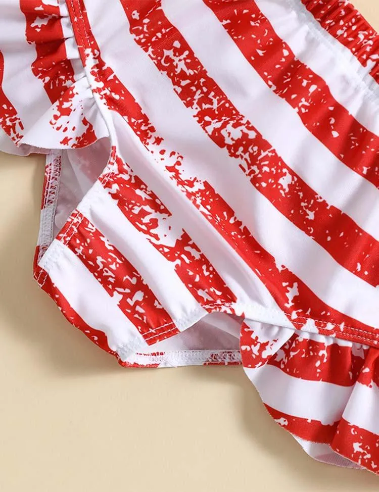 Independence Day Striped Printed Swimsuit - Image 3